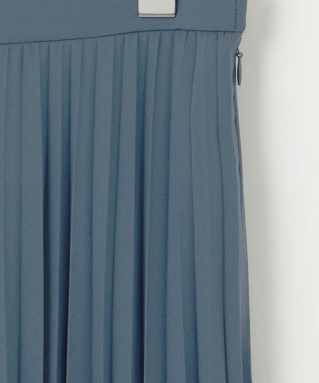 J.PRESS LADIES L 【洗える】ノルディス2wayジョーゼット プリーツ スカート ブルーグレー系