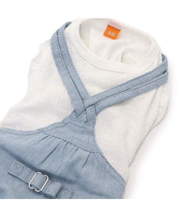 PET PARADISE ペットパラダイス パンツつなぎ 《 花 刺繍》 小型犬 ホワイト