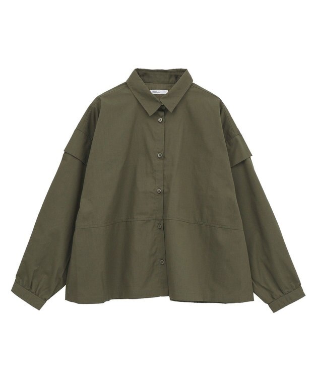 CRAFT STANDARD BOUTIQUE パネルデザインワイドシャツ Khaki