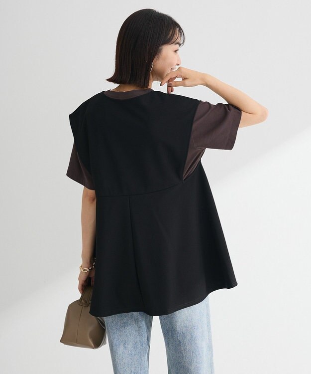 Green Parks リップルフレアベスト Black