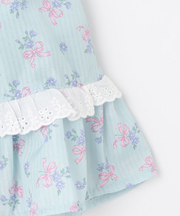 ANY KIDS フラワー×リボン スカパン ミント