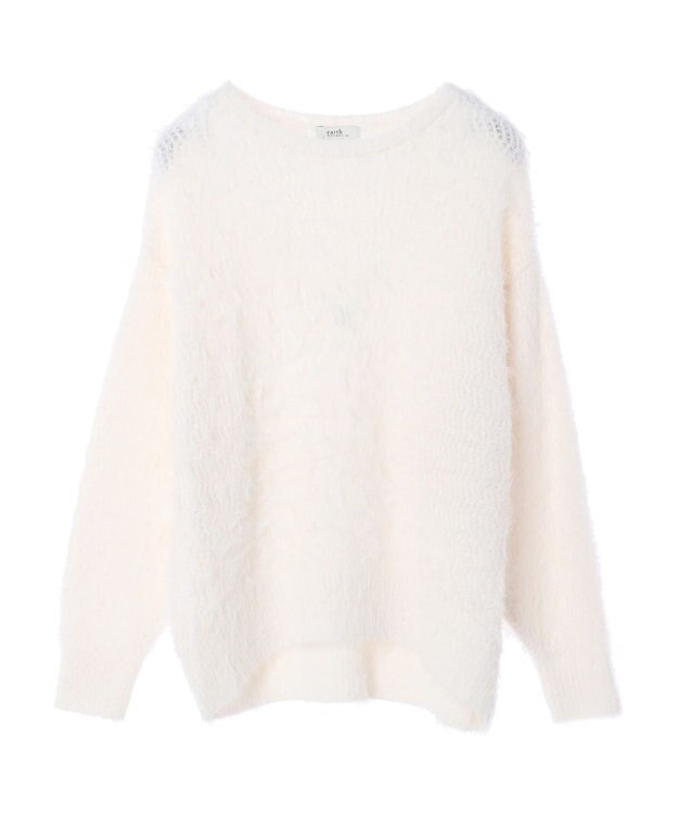 earth music&ecology ゆるモヘアライクレースニット Ivory