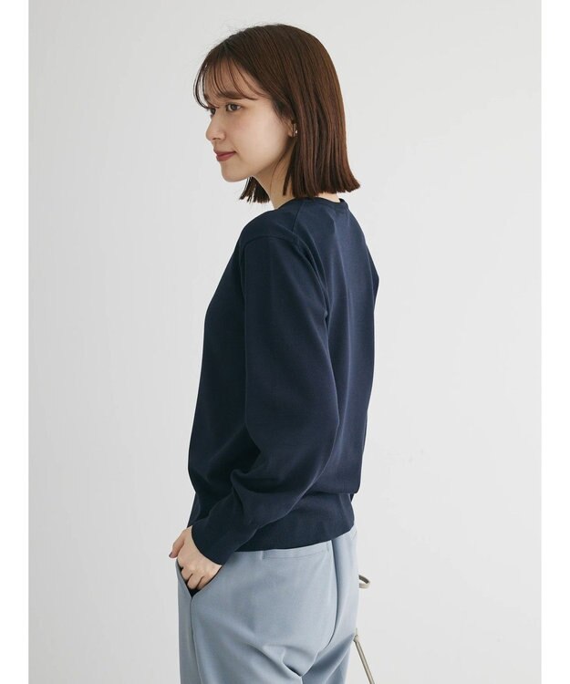 Green Parks 洗える　クルーネックカーディガン Light Gray