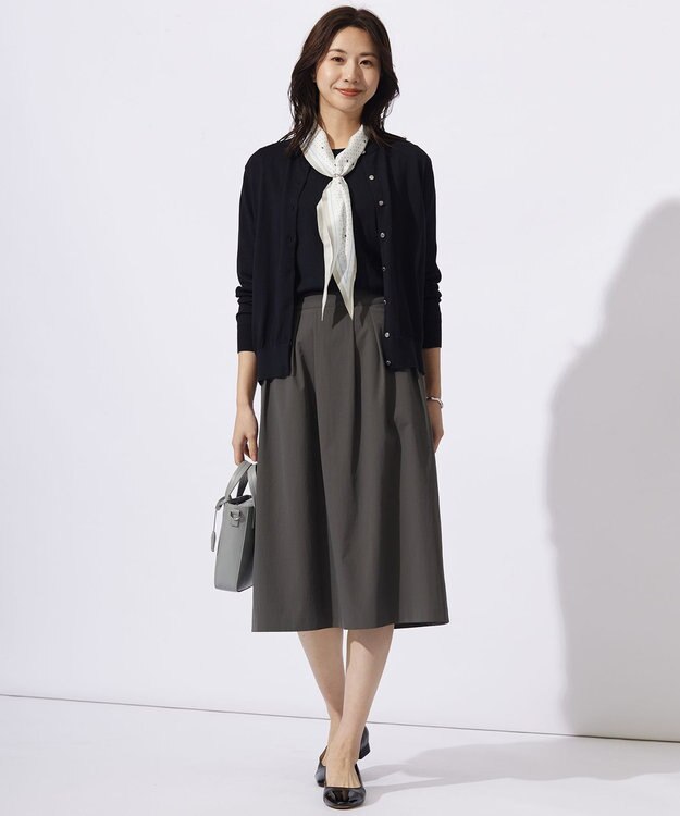 J.PRESS LADIES 【洗える】BASIC HT-COTTON クルーネック ニット ネイビー系