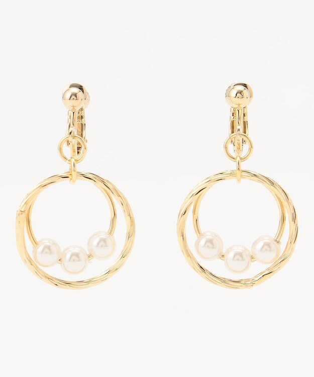 ANY SIS 3連パール調フープ イヤリング キスカ