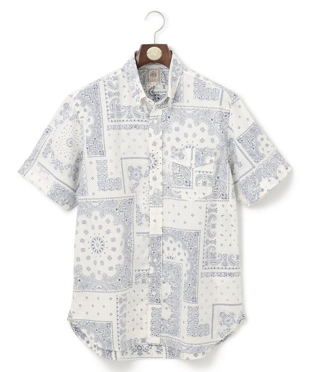 J.PRESS MEN ペイズリーバンダナプリント シャツ アイボリー系5