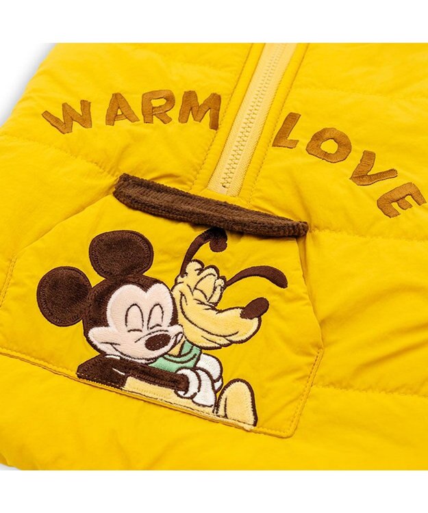 PET PARADISE ディズニー ミッキーマウス 襟付き 綿入れ ベスト 小型犬 イエロー