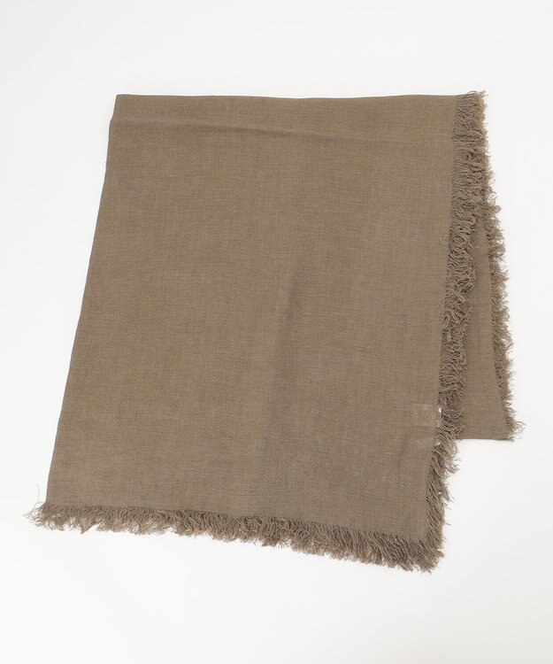 自由区 リネンハイゲージ ストール カーキ