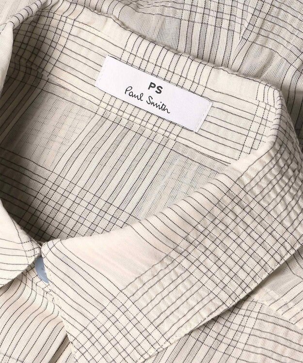 Paul Smith ワッシャーチェック シアー 長袖 シャツ オフホワイト