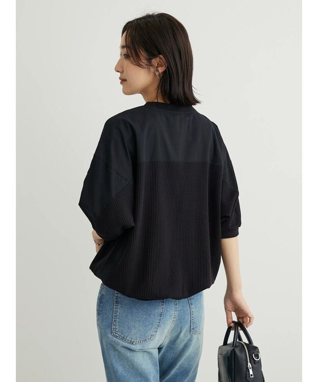 Green Parks ワッフル布帛ドッキングプルオーバー２ Black