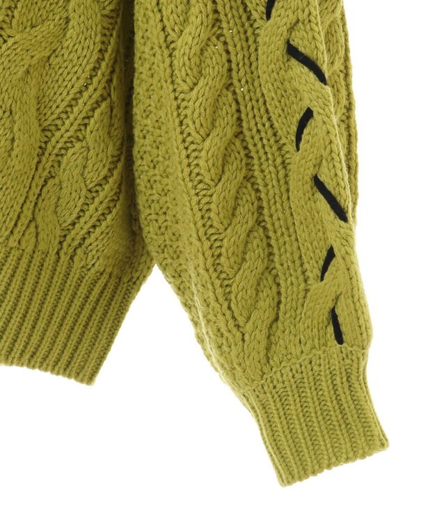 Green Parks 変形ケーブルニットプルオーバー Green