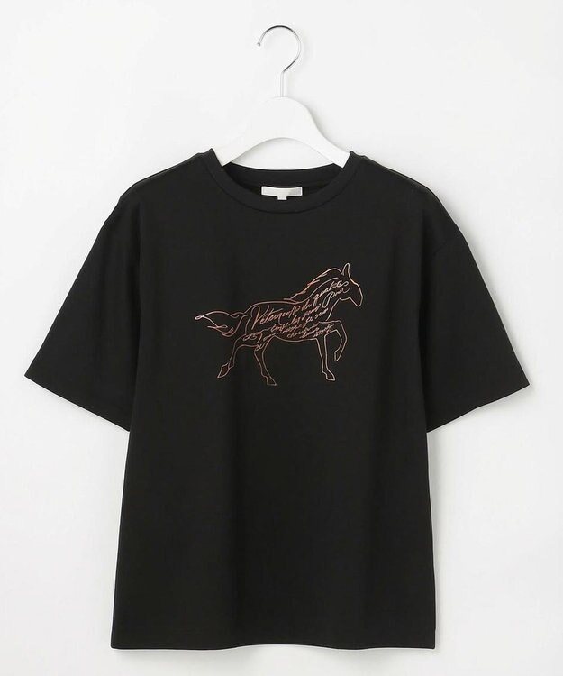 自由区 L ホースモチーフロゴ Tシャツ ブラック