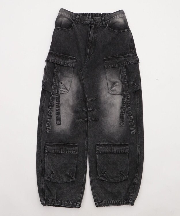 WEGO イージーマルチポケットデニムカーゴ デニムブラックソノタ