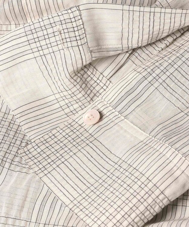 Paul Smith ワッシャーチェック シアー 長袖 シャツ オフホワイト