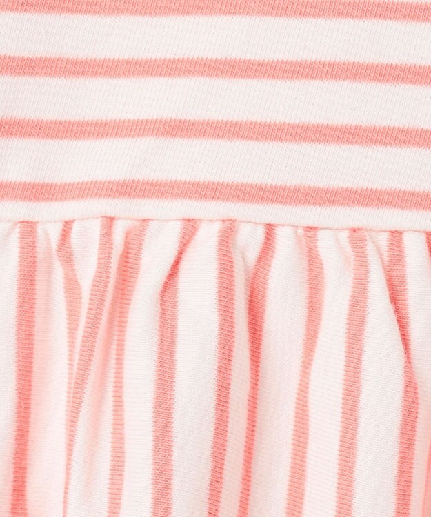 組曲 KIDS 【UVケア】【110-140㎝】マリンボーダー チュニック コーラル