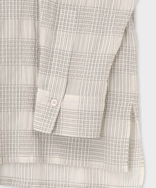 Paul Smith ワッシャーチェック シアー 長袖 シャツ オフホワイト