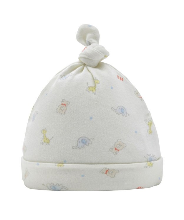 MIKI HOUSE HOT BISCUITS 【36-40cm】 総柄 新生児用 フード マルチカラー