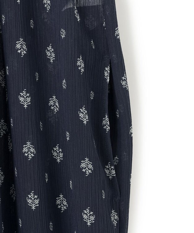 23区 【SLOW/一部店舗限定】クレープ フラワープリント ワンピース ネイビー系5