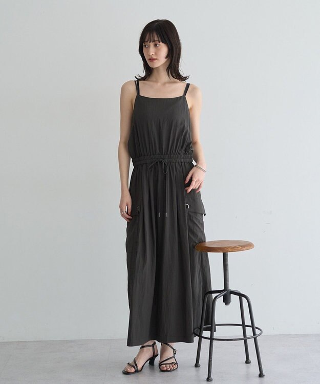 YECCA VECCA 【UVカット/遮熱/接触冷感】COOLカーゴキャミワンピース Blue Green