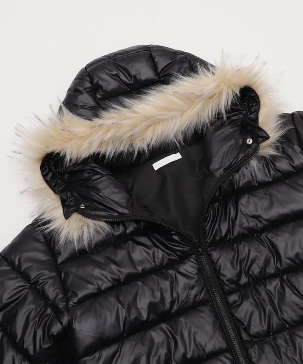 WEGO 【ユニセックス着用ITEM】2WAYシャイニーパファーフーディー ブラック