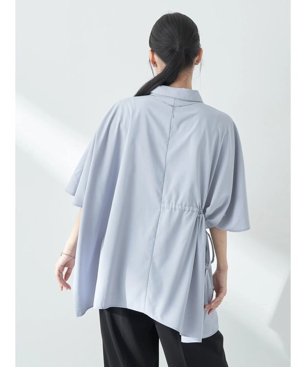 earth music&ecology アシメギャザーシャツ Sax