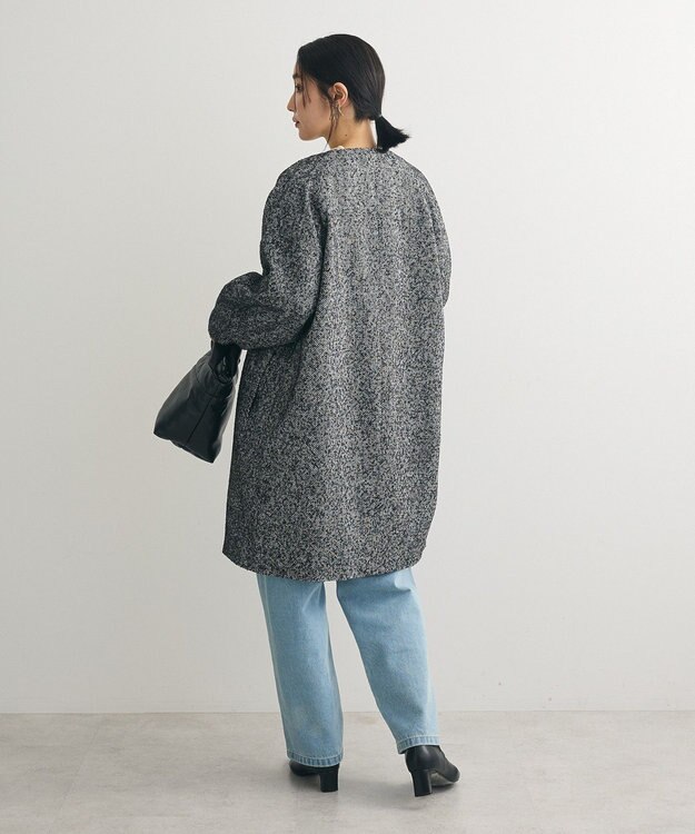 Green Parks ヘリンボーンノーカラーコート Herringbone