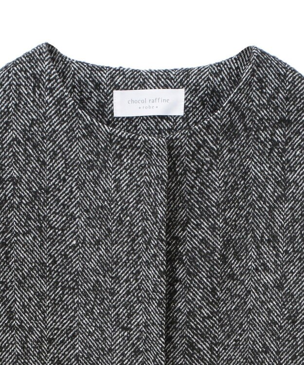 Green Parks ヘリンボーンノーカラーコート Herringbone