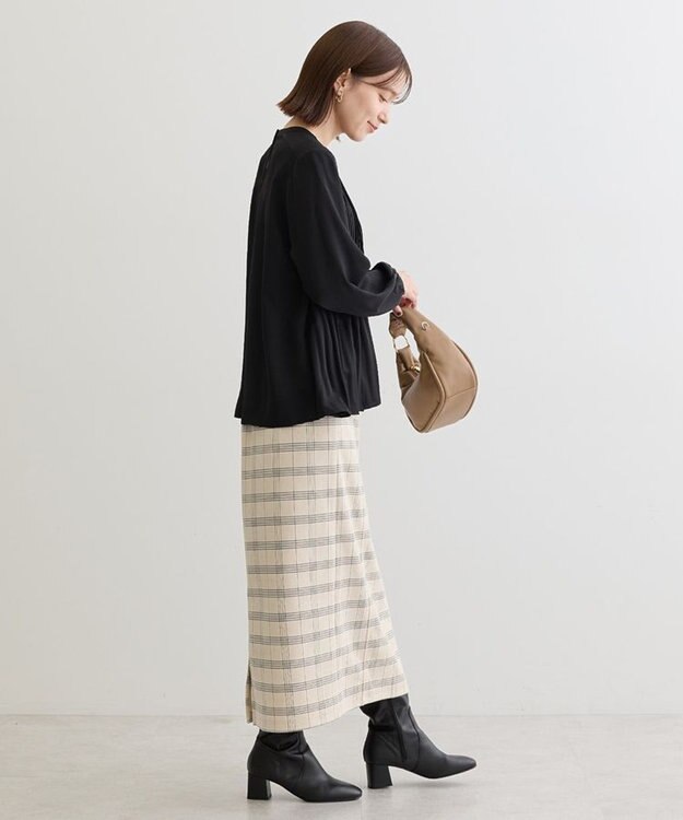 Green Parks 消しプリーツブラウス Black