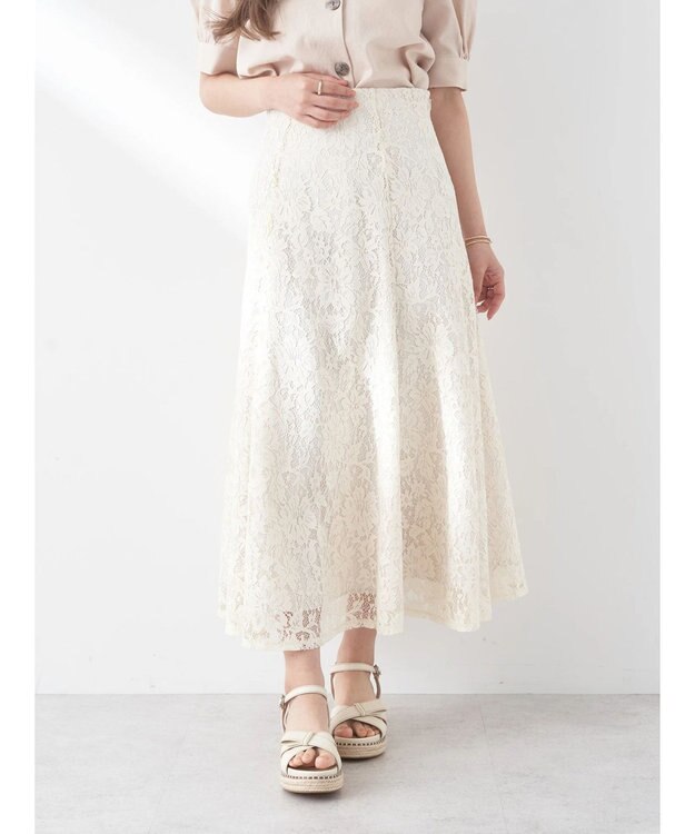earth music&ecology レーススカート Ivory