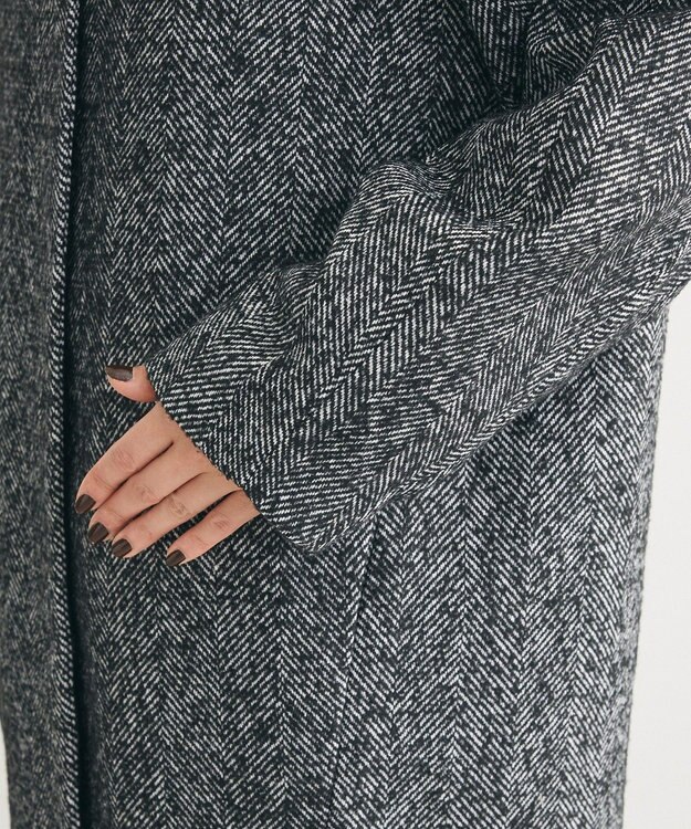 Green Parks ヘリンボーンノーカラーコート Herringbone