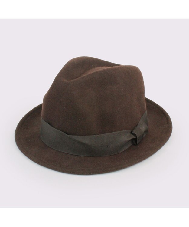 ATRENA 【UNISEX】グログラン巻きマニッシュ 中折れハット Lサイズ ブラウン