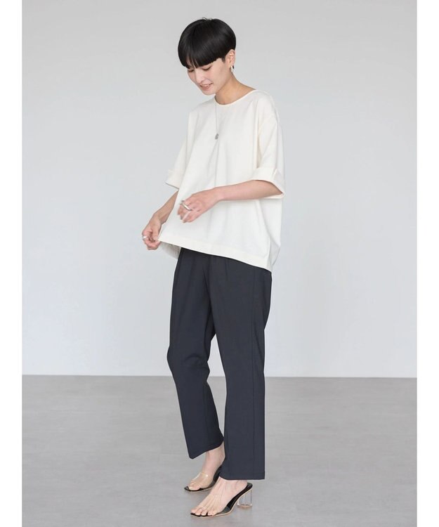 AMERICAN HOLIC 接触冷感バックタック袖折り返しカットプルオーバー Off White