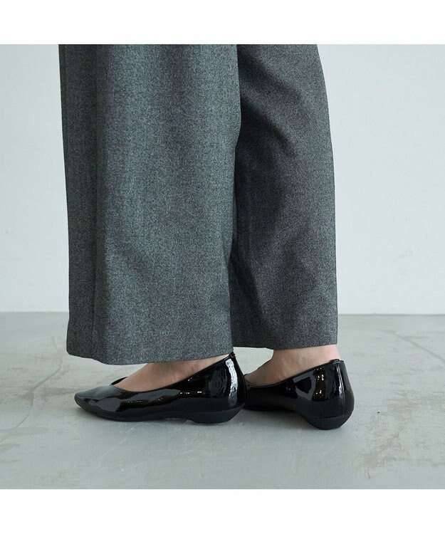 MODE ET JACOMO <carino>【レイン対応】プレーンパンプス ブラックエナメル