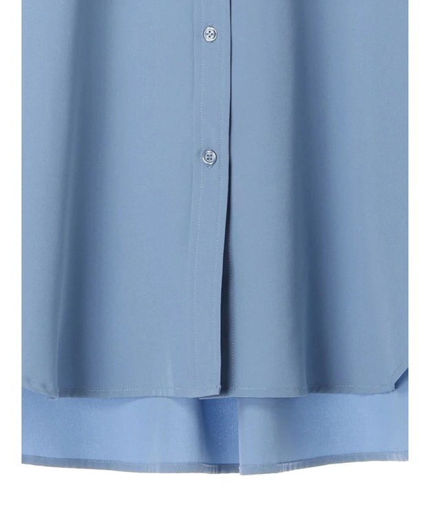 earth music&ecology ギャザースリーブシャツ Blue