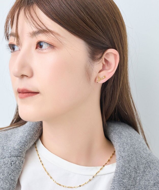 Phoebe ラッキーレターピアス&イヤリング(ラブ)/片耳 ゴールド