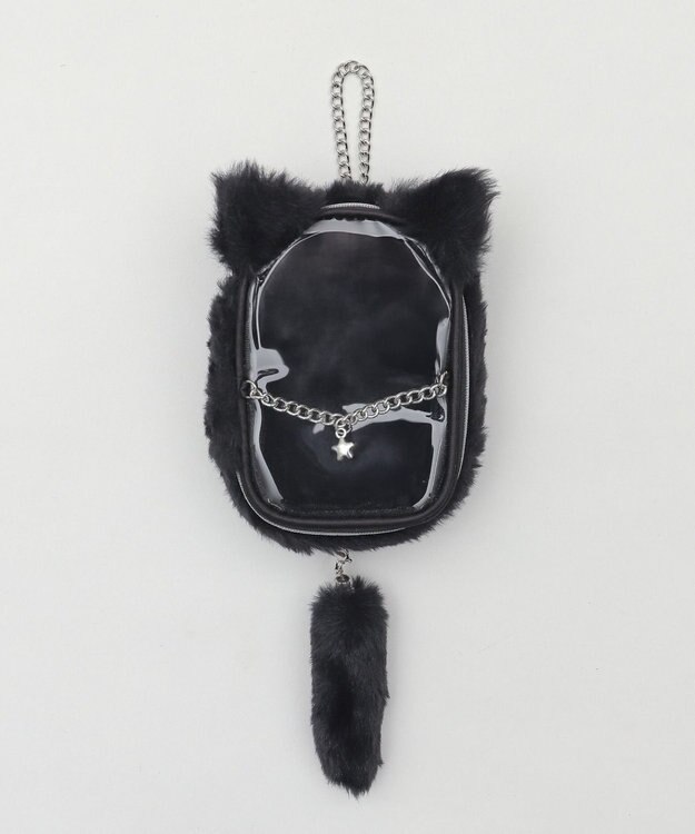 WEGO 【痛バ＆推し活グッズ】なりきりネコぬいポーチ ブラック