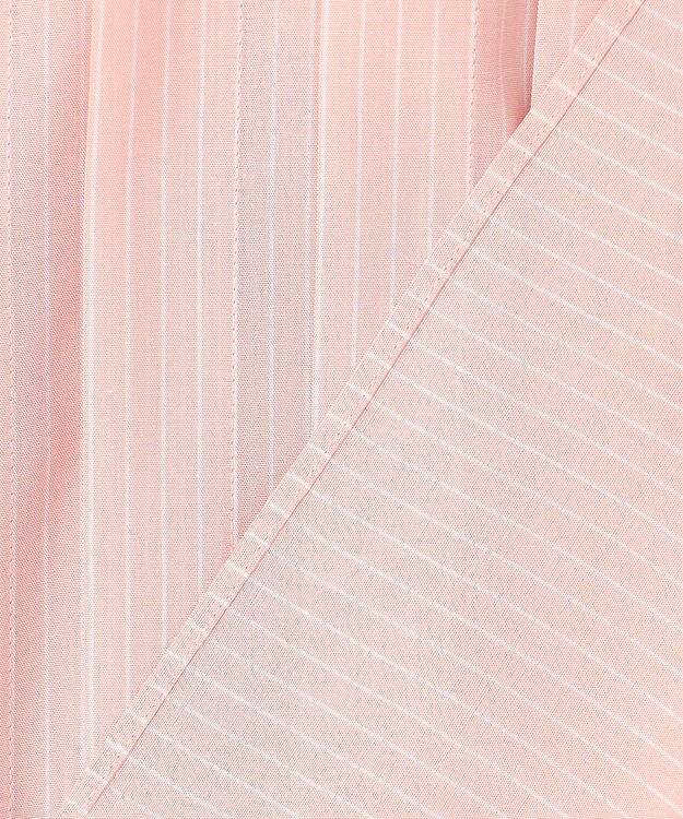 自由区 【カタログ掲載】ドレープブロードタック ブラウス ピンク×白ライン