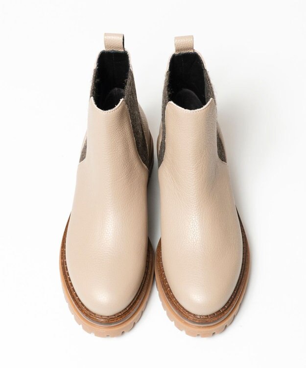 BONTRE 【LucaGrossi/ルカグロッシ】サイドゴアタンクソールブーツ ベージュ