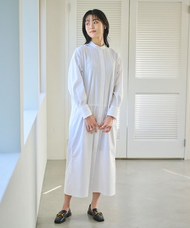 #Newans 【ANSWER for Co-Creation】ピンタックデザインワンピース ホワイト系