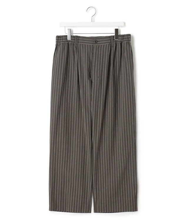 J.PRESS YORK STREET 【UNISEX】コットンリネンイージーストライプ パンツ グレー系1