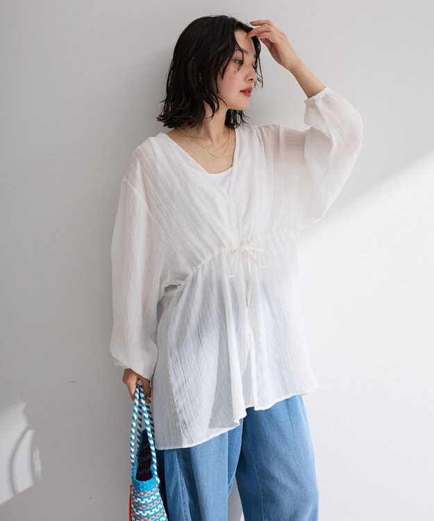Green Parks ＳＥＴ２点Ｖネックブラウス＋タンクトップ Off White