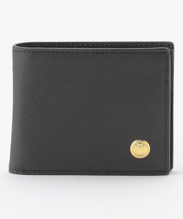 J.PRESS MEN 【MORPHO×J.PRESS】エンブレムボタン 二つ折り財布(小銭入れ付き札入) ブラック系