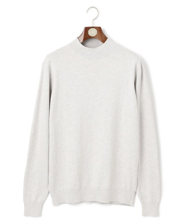 J.PRESS MEN 動きやすさにこだわった立体設計【洗える】コットンカシミヤモックネック ニット アイボリー系