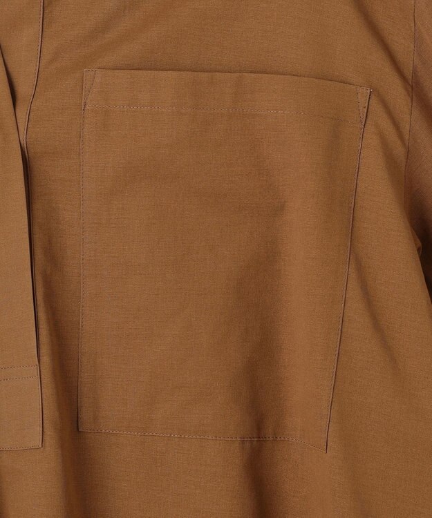 BEIGE， 【洗える・Oggi 10月号掲載】BAC / コットンビックポケットスタンドカラーシャツ Brown