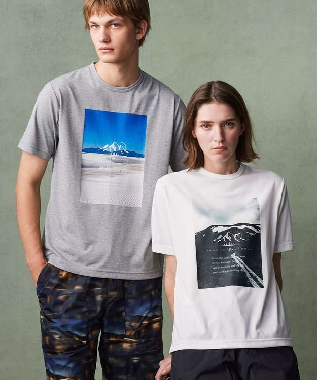 JOSEPH ABBOUD MOUNTAIN 【吸水速乾/消臭性】デオドライ天竺 フォトプリント Ｔシャツ ホワイト系6