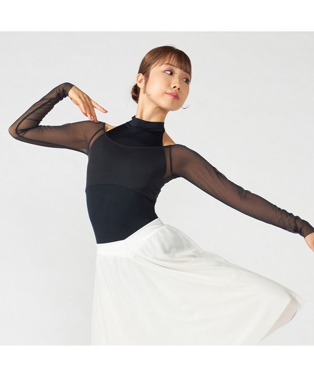 Chacott 【MADOKA SUGAI】ロングスリーブレオタード ブラック