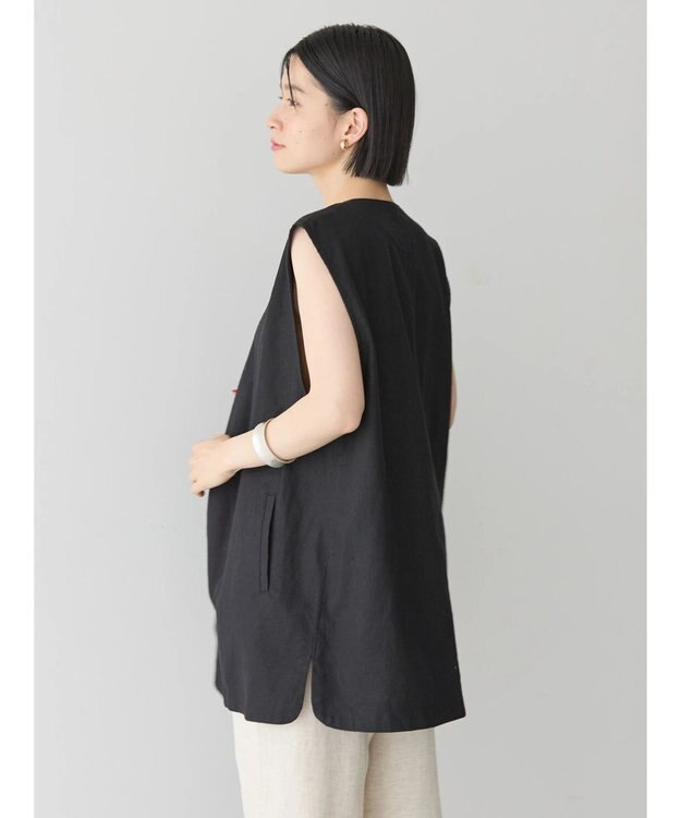 AMERICAN HOLIC リネンブレンドジレベスト Black