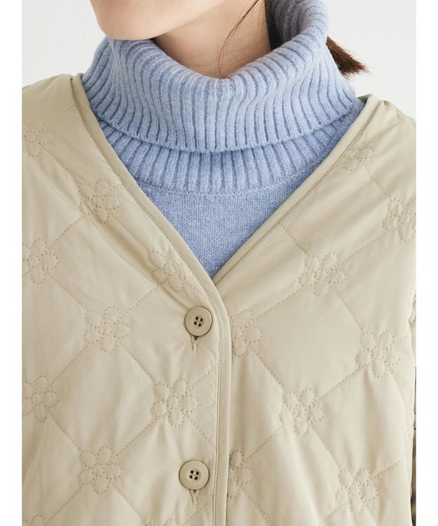 Green Parks ・ＳＵＧＡＲ　ＳＰＯＯＮ　２ｗａｙフラワーキルトブルゾン Light Khaki