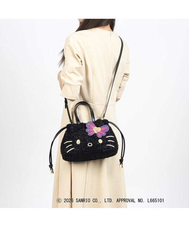 ANNA SUI HELLO KITTY 巾着手提げ クロ