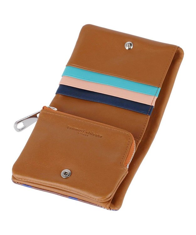 tsumori chisato CARRY コスタリカカエル 2つ折り財布 ミニ財布 【カラフル＆刺繍テクニック】 ブラウン